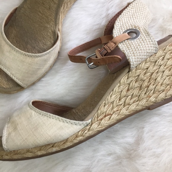 [Lucky Brand] Tan Open Toe Espadrille Wedge Sandals - Picture 2 of 8